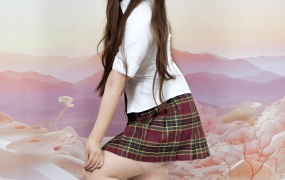 386/UU~【甜韵雅姿】服装甜美,搭配高跟鞋与肤色连裤袜,展现出优雅姿态,韵味十足。