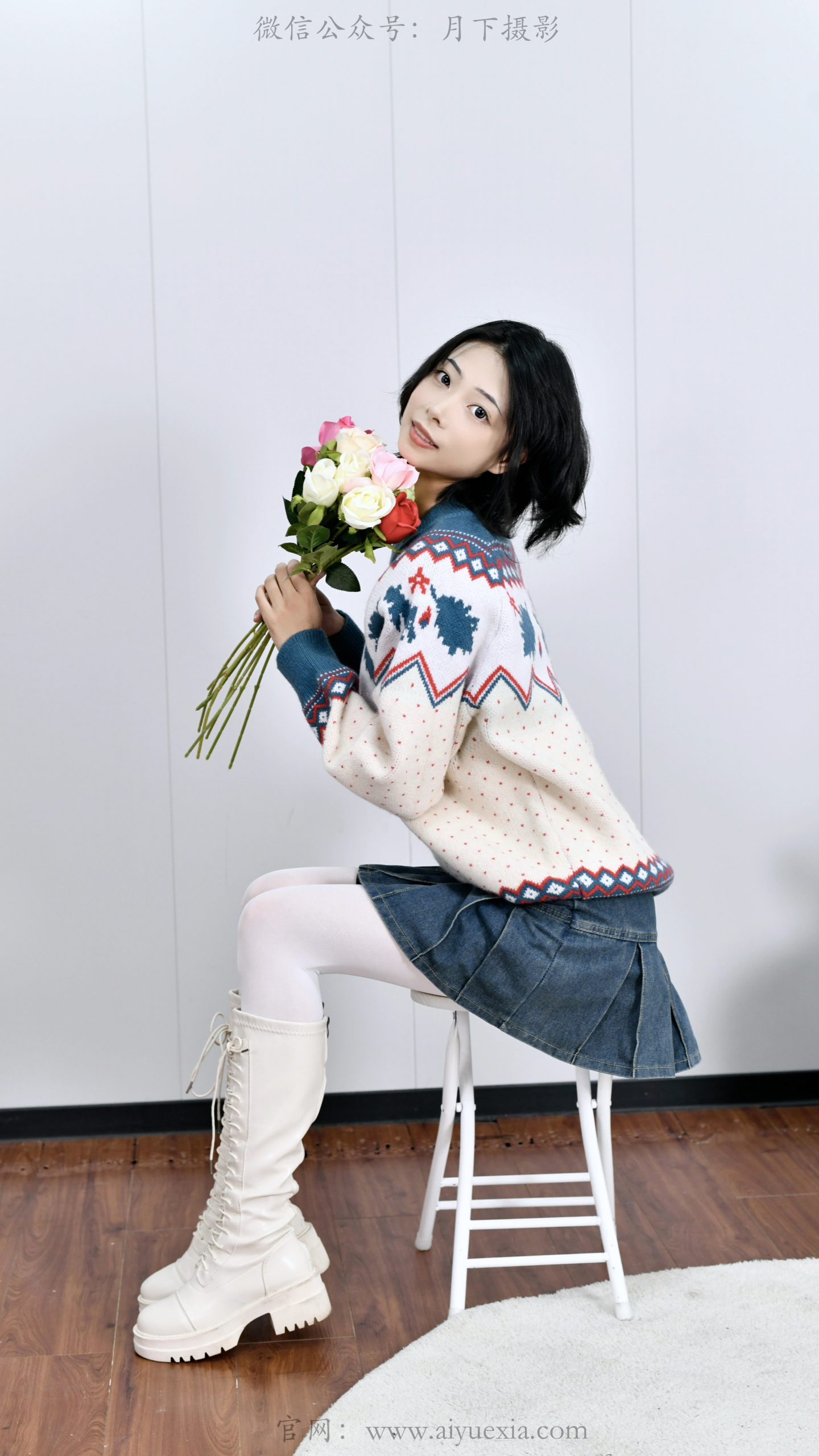 688/斯文~【文艺女神】白袜承闲意，花与温柔共栖迟。