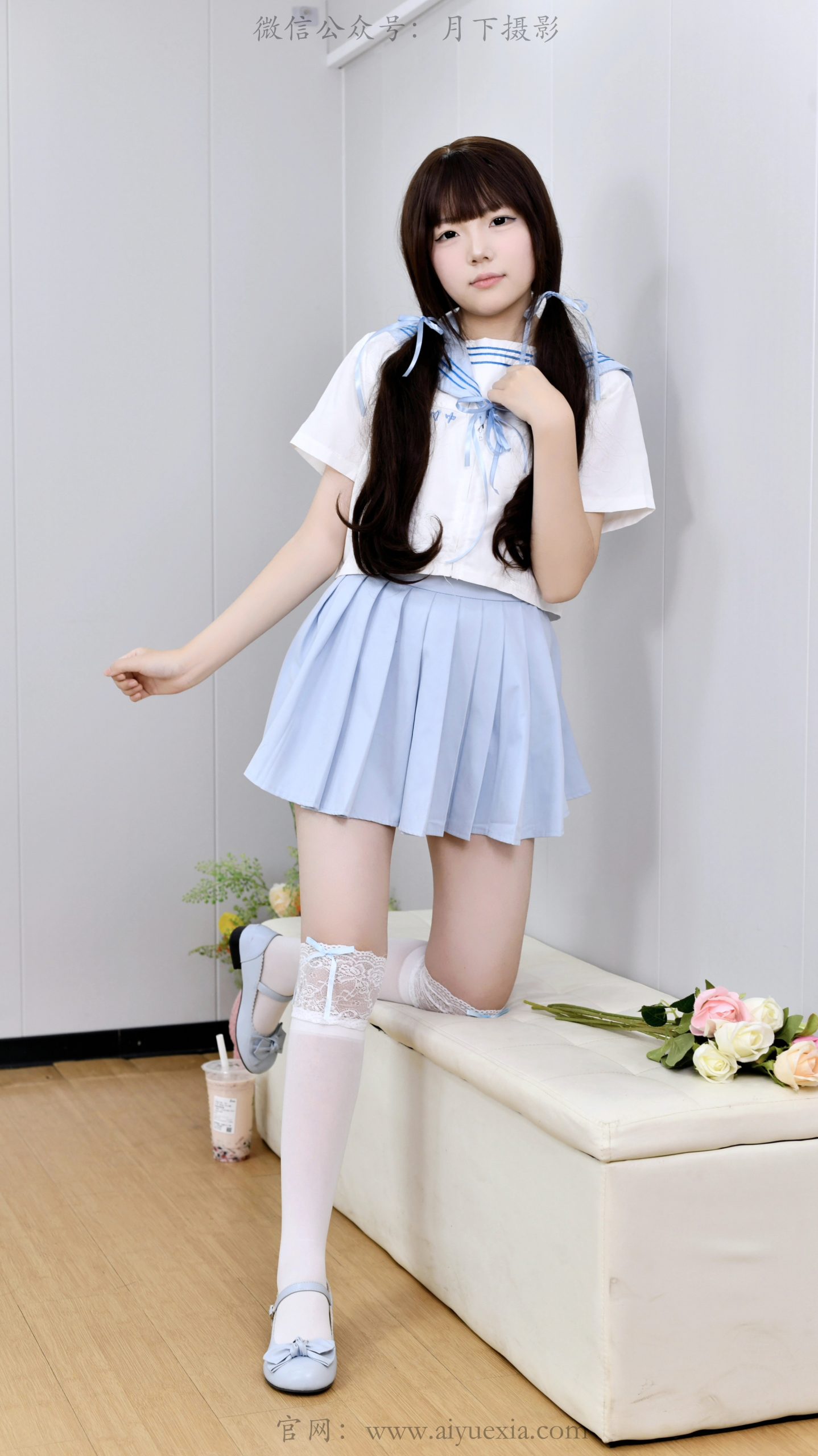 701/泡芙~【蓝色少女】蓝白色得水手服，少女的灵动非常治愈呀。