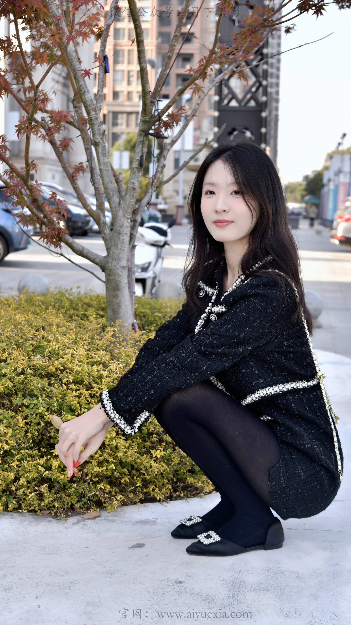 759/月月~【香风雅韵】黑丝小香风，街拍定格都市优雅通勤风。