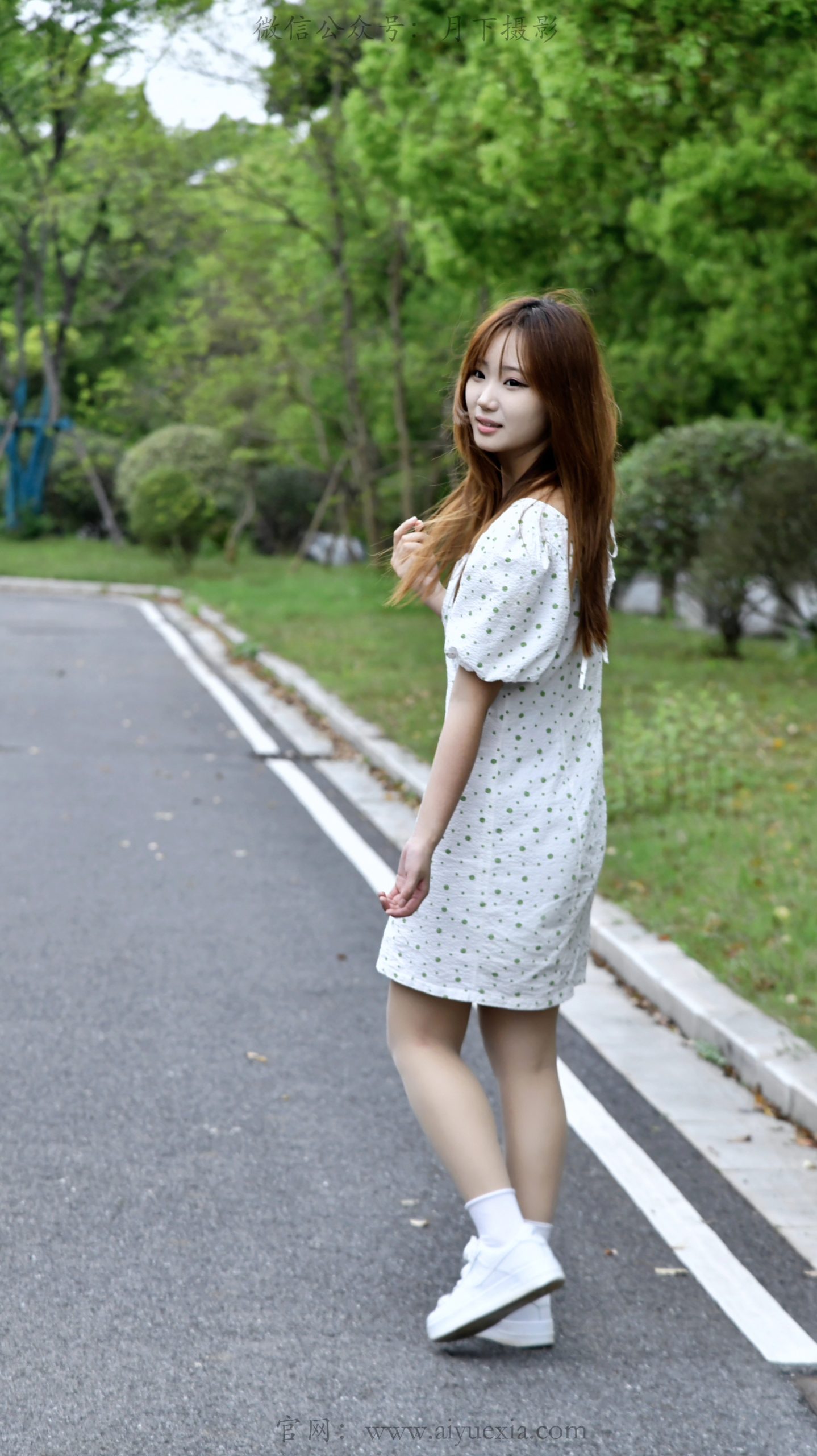 768/UU~【绿意森语】白裙波点藏春意，白袜素鞋映青春。