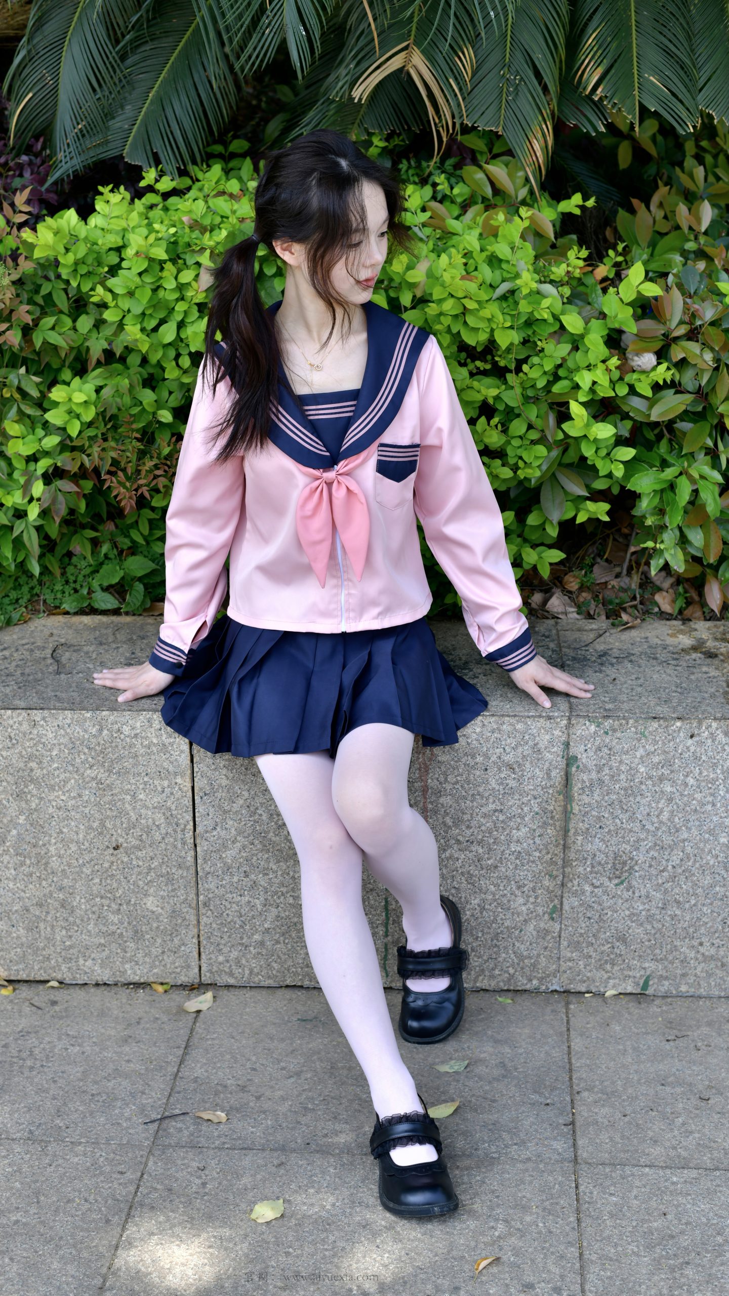 772/江江 ~【粉系JK】粉蓝水手服映绿意，粉袜玛丽珍藏少女元气。