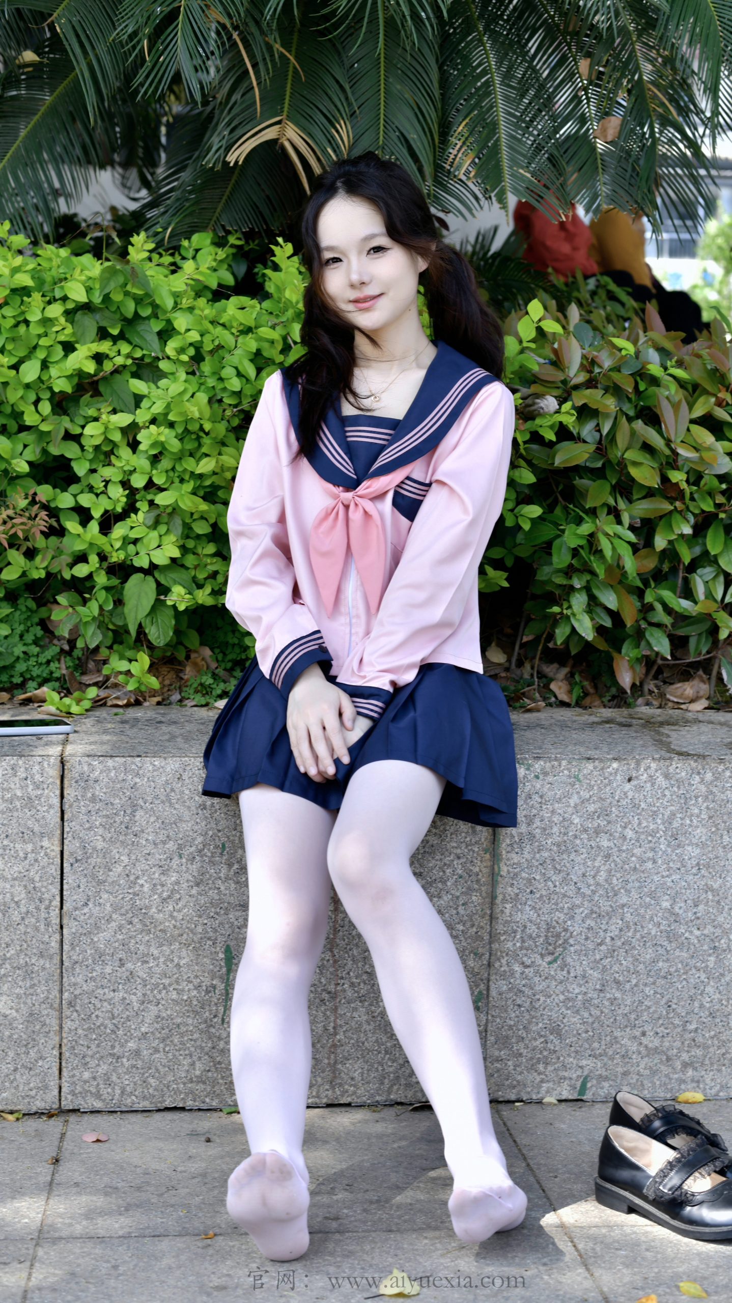 772/江江 ~【粉系JK】粉蓝水手服映绿意，粉袜玛丽珍藏少女元气。