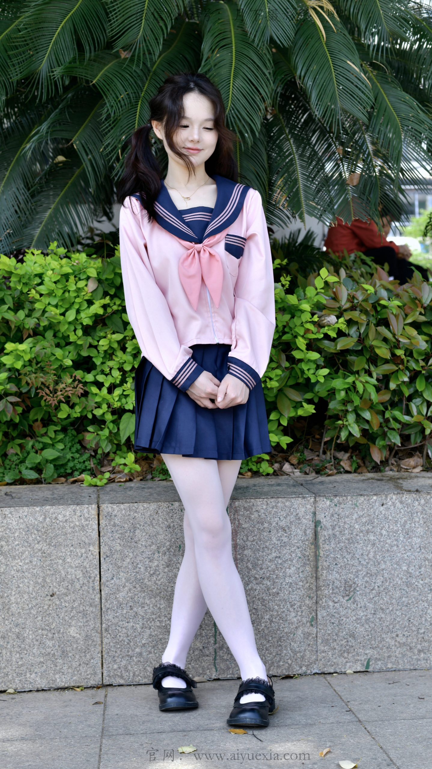 772/江江 ~【粉系JK】粉蓝水手服映绿意，粉袜玛丽珍藏少女元气。