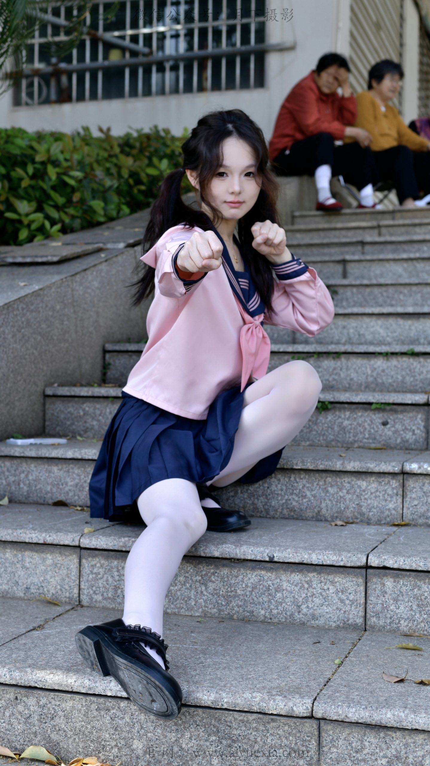 772/江江 ~【粉系JK】粉蓝水手服映绿意，粉袜玛丽珍藏少女元气。